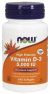 NOW Supplements Vitamin D-3 5000 IU - 240 Softgels