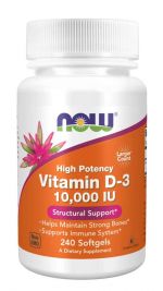 NOW Supplements Vitamin D-3 10,000 IU - 240 Softgels
