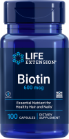 Life Extension Biotin, 600 mcg, 100 capsules