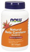 NOW Supplements Beta Carotene, Natural 7,500 mcg - 180 Softgels