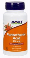 NOW Supplements Pantothenic Acid 500 mg - 100 Veg Capsules