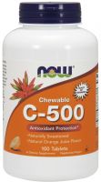 NOW Supplements Vitamin C-500 Orange Chewable - 100 Tablets