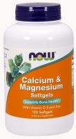 NOW Supplements Calcium & Magnesium - 120 Softgels