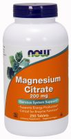 NOW Supplements Magnesium Citrate 200 mg - 250 Tablets