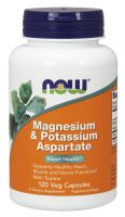 NOW Supplements Magnesium & Potassium Aspartate - 120 Veg Capsules