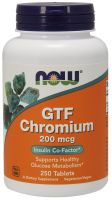 NOW Supplements GTF Chromium 200 mcg Yeast Free - 250 Tablets