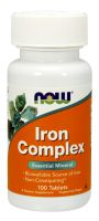 NOW Supplements Iron Complex Vegetarian - 100 Tablets