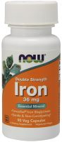 NOW Supplements Iron 36 mg Double Strength - 90 Veg Capsules
