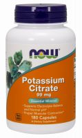 NOW Supplements Potassium Citrate 99 mg - 180 Veg Capsules