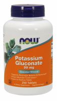 NOW Supplements Potassium Gluconate 99 mg Vegetarian - 250 Tablets