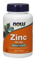 NOW Supplements Zinc 50 mg - 250 Tablets
