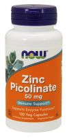 NOW Supplements Zinc Picolinate 50 mg - 120 Veg Capsules