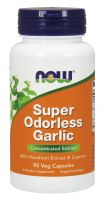 NOW Supplements Super Odorless Garlic - 90 Veg Capsules