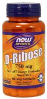 NOW Sports D-Ribose 750 mg - 60 Veg Capsules