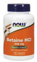 NOW Supplements Betaine HCl 648 mg - 120 Veg Capsules