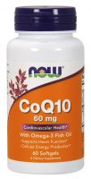 NOW Supplements CoQ10 60 mg with Omega 3 Fish Oil - 60 Softgels