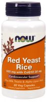 NOW Supplements Red Yeast Rice 600 mg with CoQ10 30 mg - 60 Veg Capsules