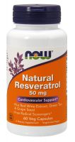 NOW Supplements Natural Resveratrol - 60 Veg Capsules