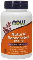 NOW Supplements Natural Resveratrol 200 mg - 120 Veg Capsules